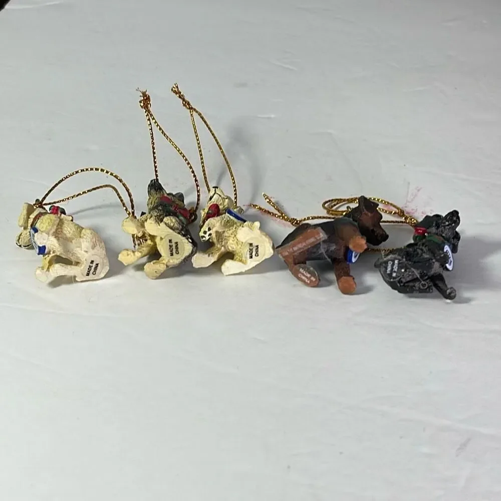 Lot of 5 American Kennel Club  tiny dog ornaments.